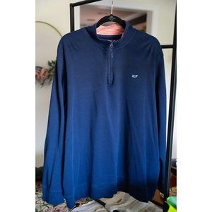 Vineyard Vines Men’s 1/4 Zip Sweater Navy Blue Pima Cotton Size XXL